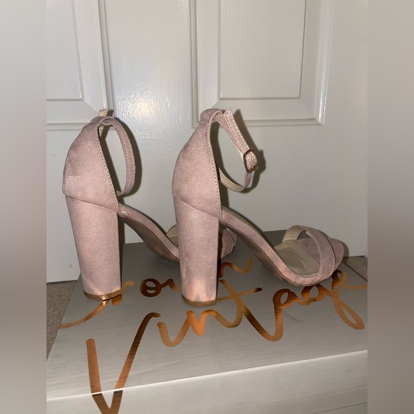 Lulus - Taylor Blush Suede Ankle Strap Heels - Picture 4 of 6